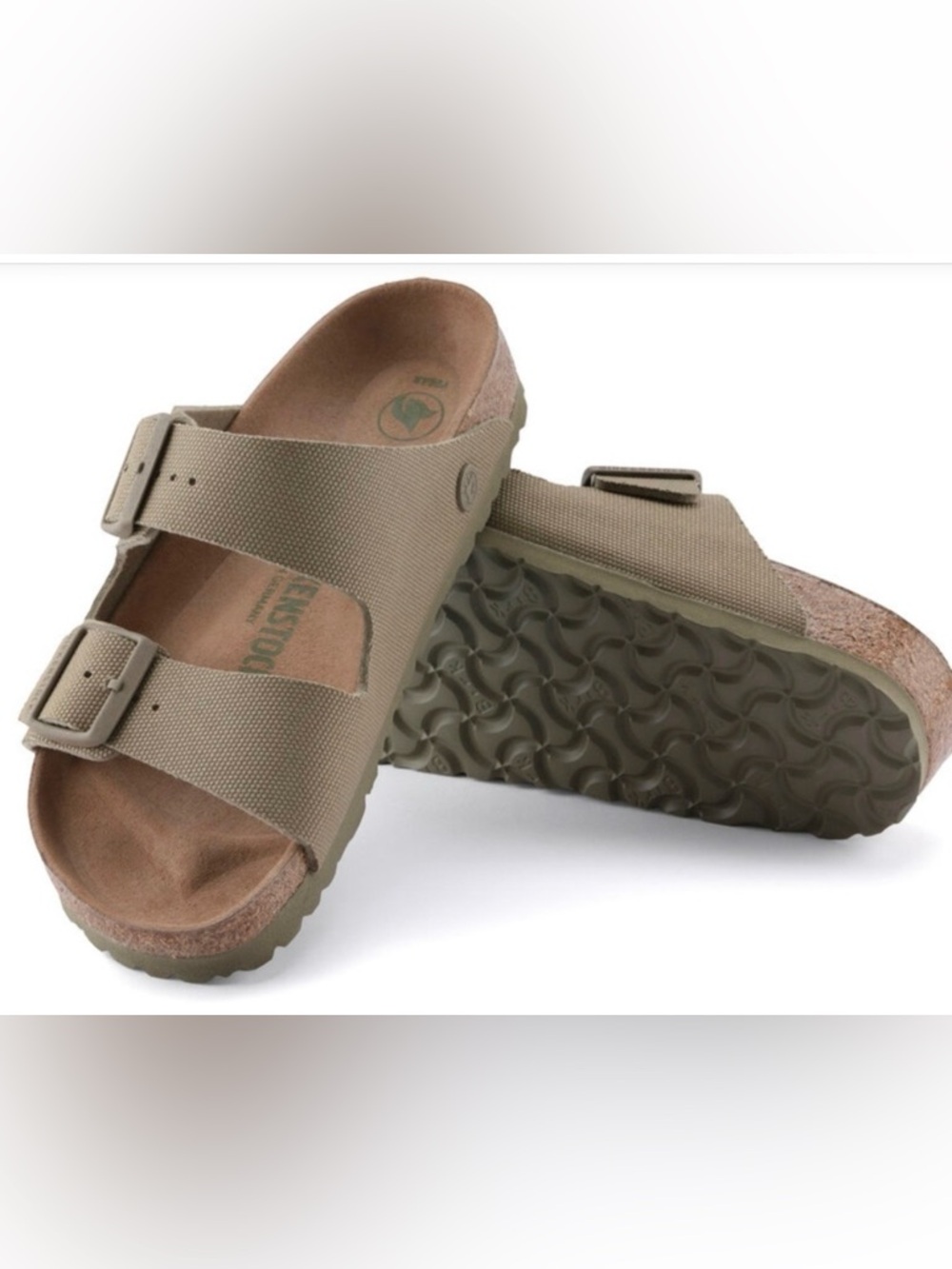 MAKE AN OFFER - BIRKENSTOCK Vegan Canvas Arizona Sandal Green 38